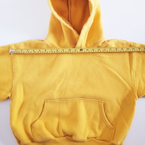 Aritzia TNA CozyAF Fleece Golden Yellow Cropped Hoodie Sweater - Size M - Picture 6 of 9
